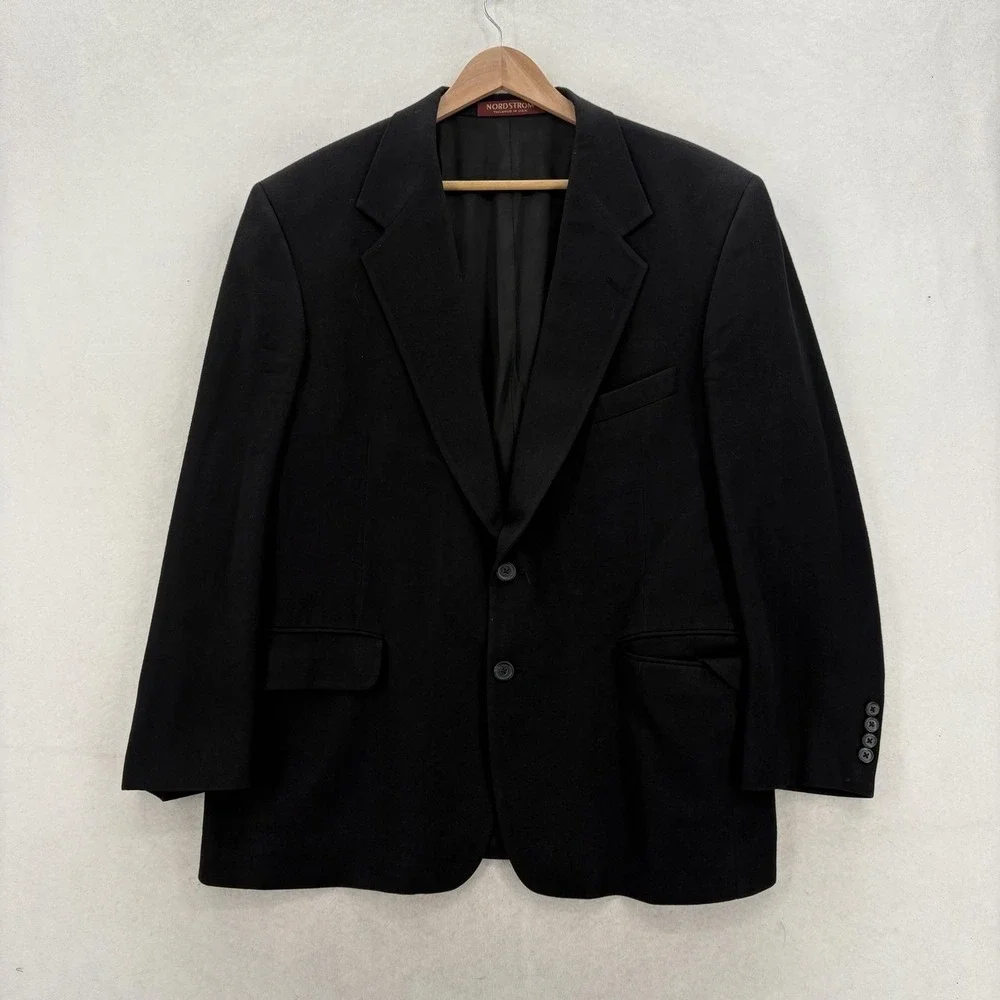 Loro Piana Nordstrom Blazer Mens 42S Black 100% Camelhair Sport Coat USA Career